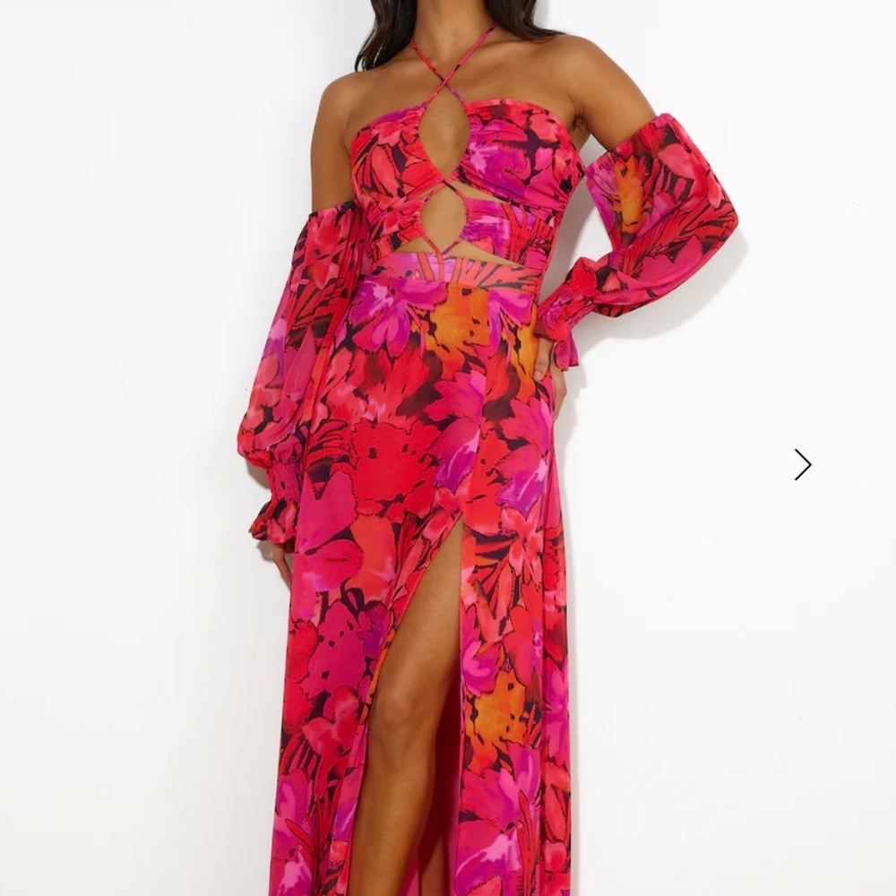 RUNAWAY KARMA MAXI DRESS ORANGE FLORAL